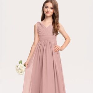 Dusty rose junior bridesmaid dress